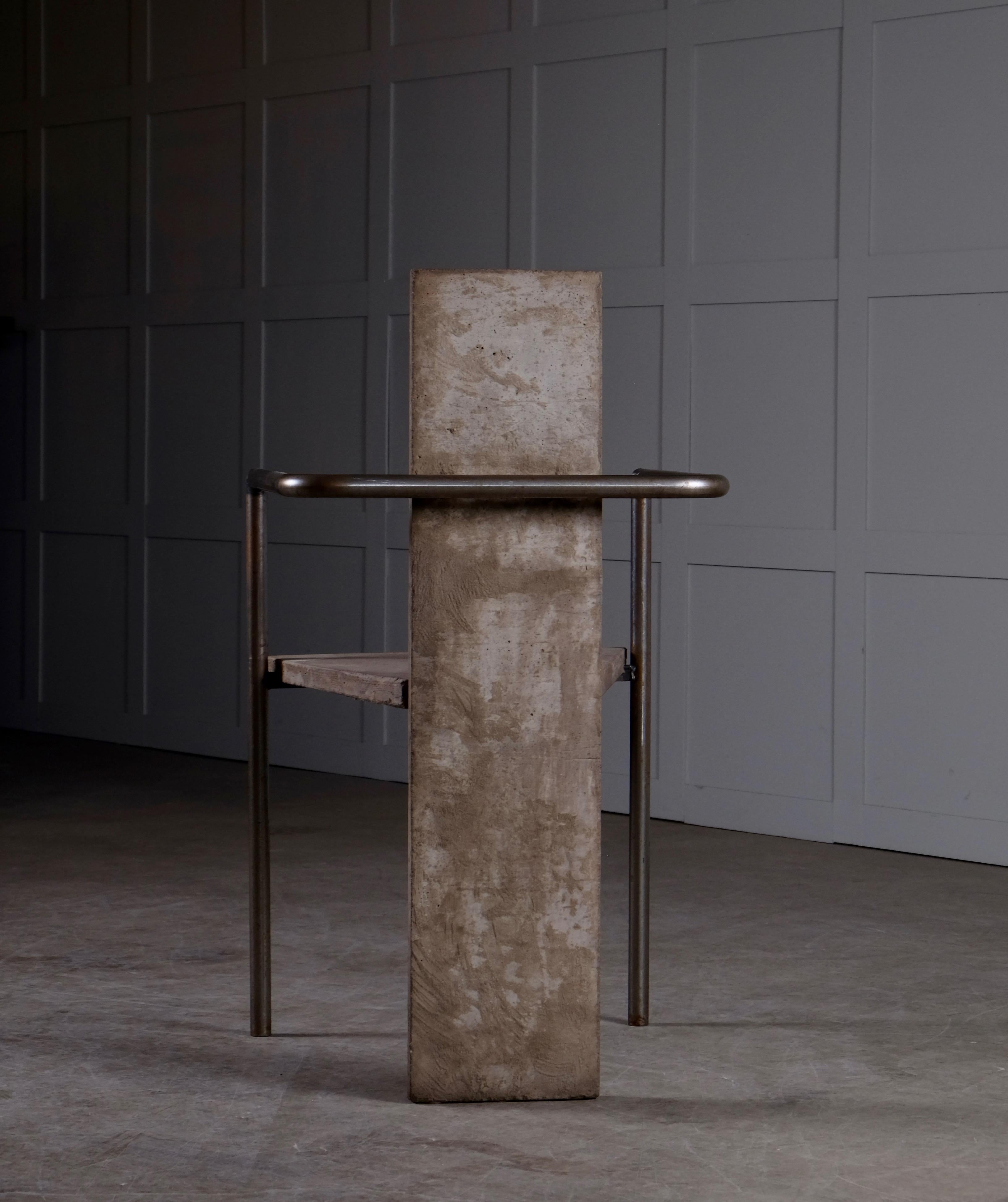 Late 20th Century Concrete Chair Jonas Bohlin, Sweden, 1980s For Sale