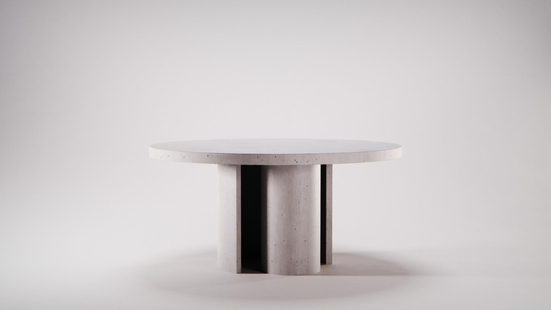 Italian Concrete Circular Dining Table Atlante Ultra High Perfomance Cement Mortar For Sale