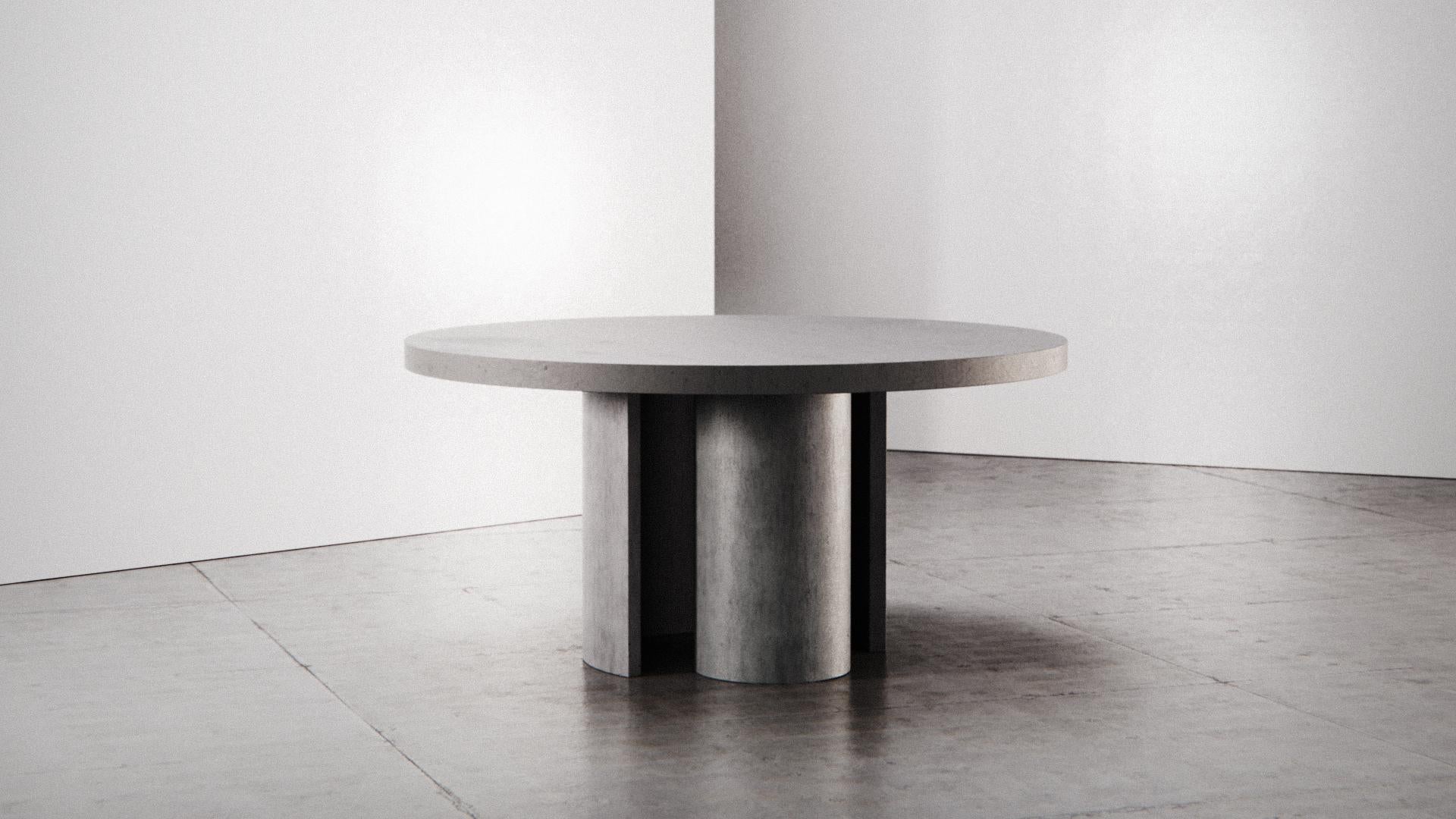 Concrete Circular Dining Table Atlante Ultra High Perfomance Cement Mortar In New Condition For Sale In Rome, Lazio