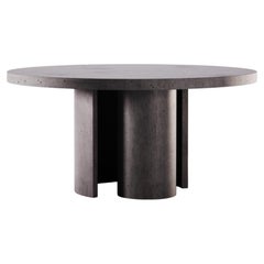 Concrete Circular Dining Table Atlante Ultra High Perfomance Gloss Cement