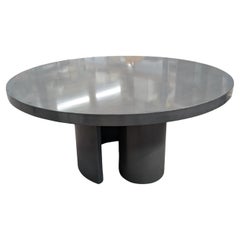Concrete Circular Dining Table Atlante Ultra High Perfomance Gloss Cement