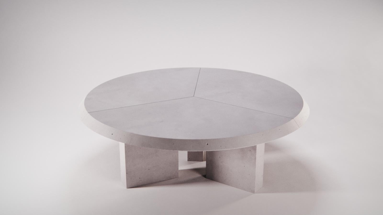 Italian Concrete Circular Dining Table LAOBAN Ultra High Performance Dark Cement Mortar  For Sale