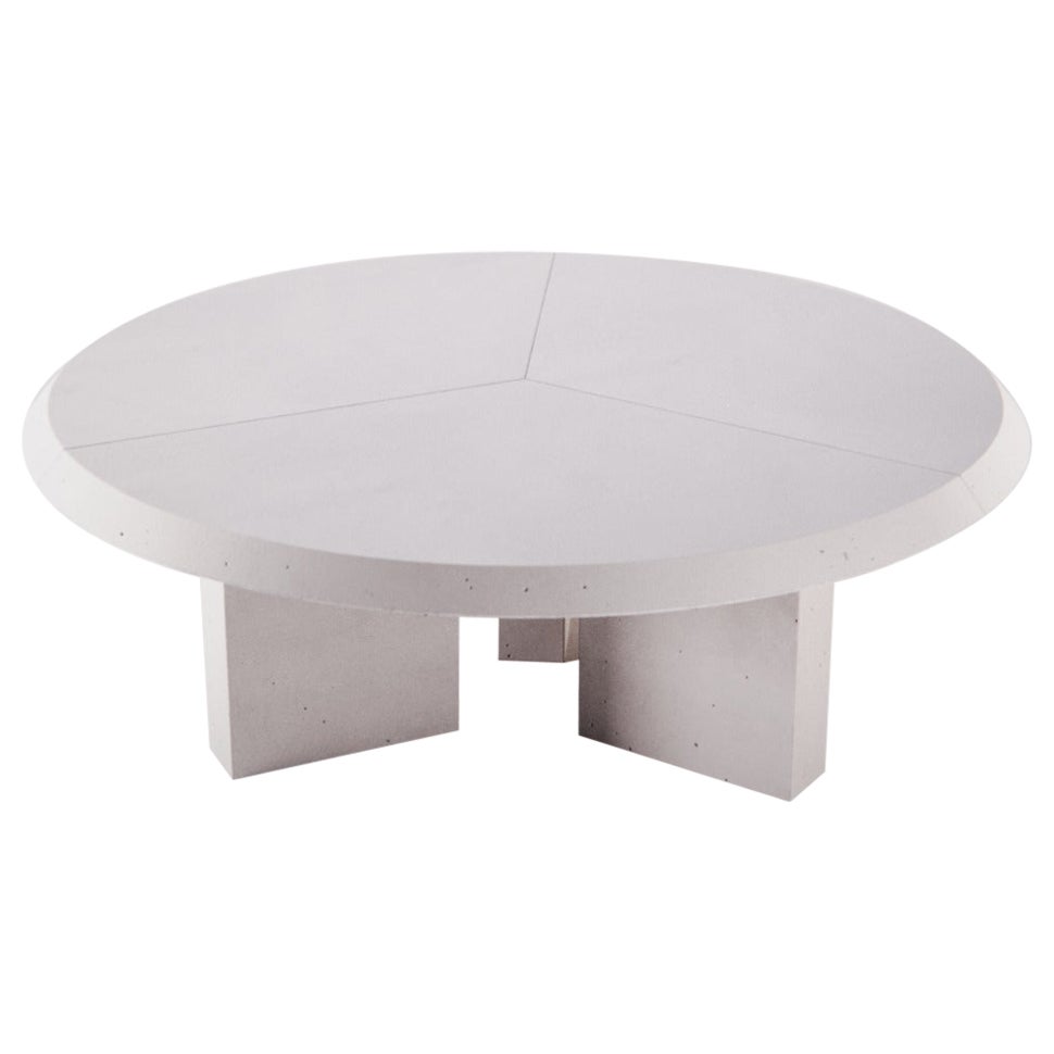 Mesa de Comedor Circular de Hormigón Laoban Cemento Blanco de Ultra Alto Rendimiento