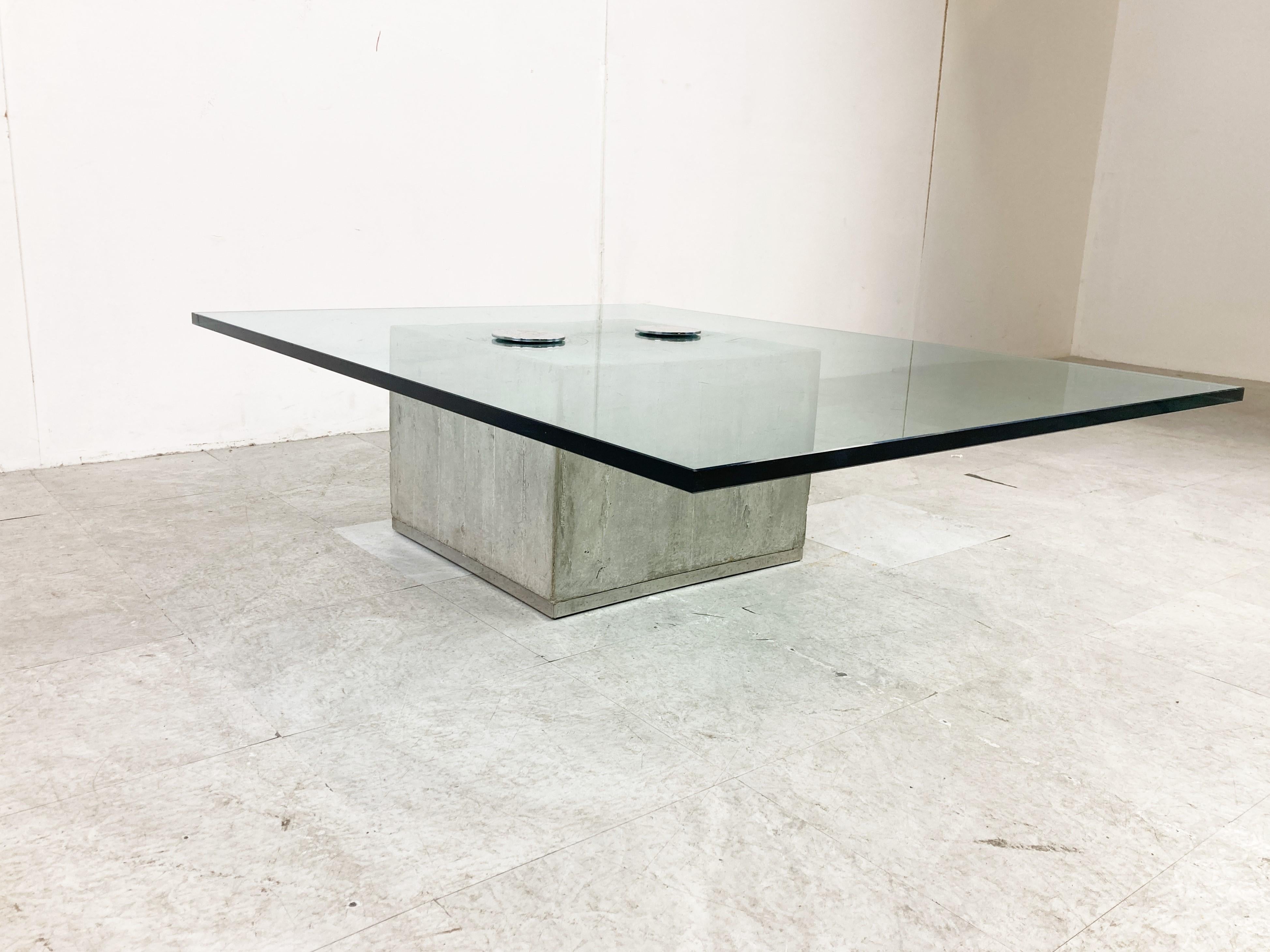 Concrete Coffee Table by Saporiti, 1970s For Sale 1