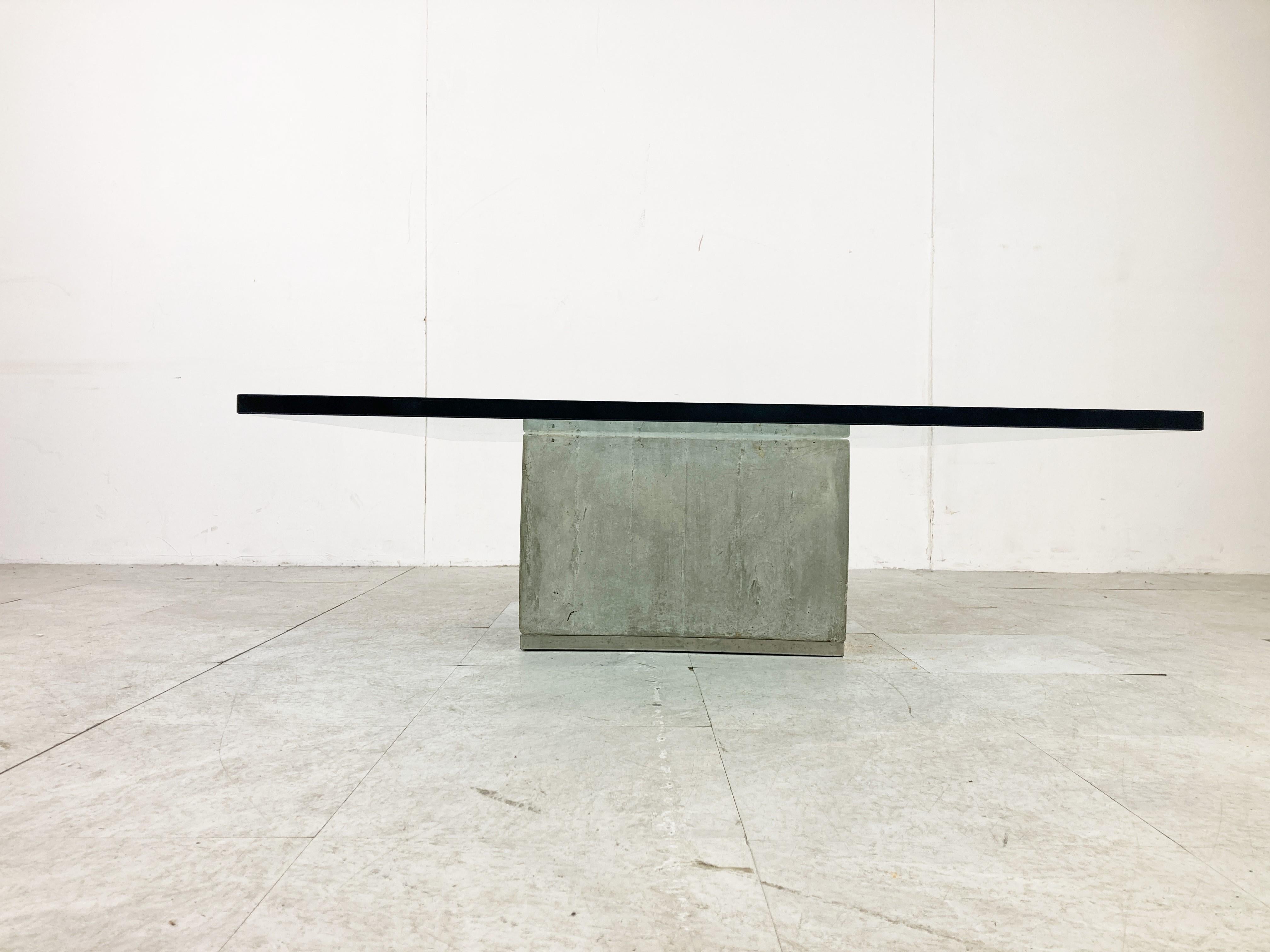 Brutalist Concrete Coffee Table by Saporiti, 1970s For Sale