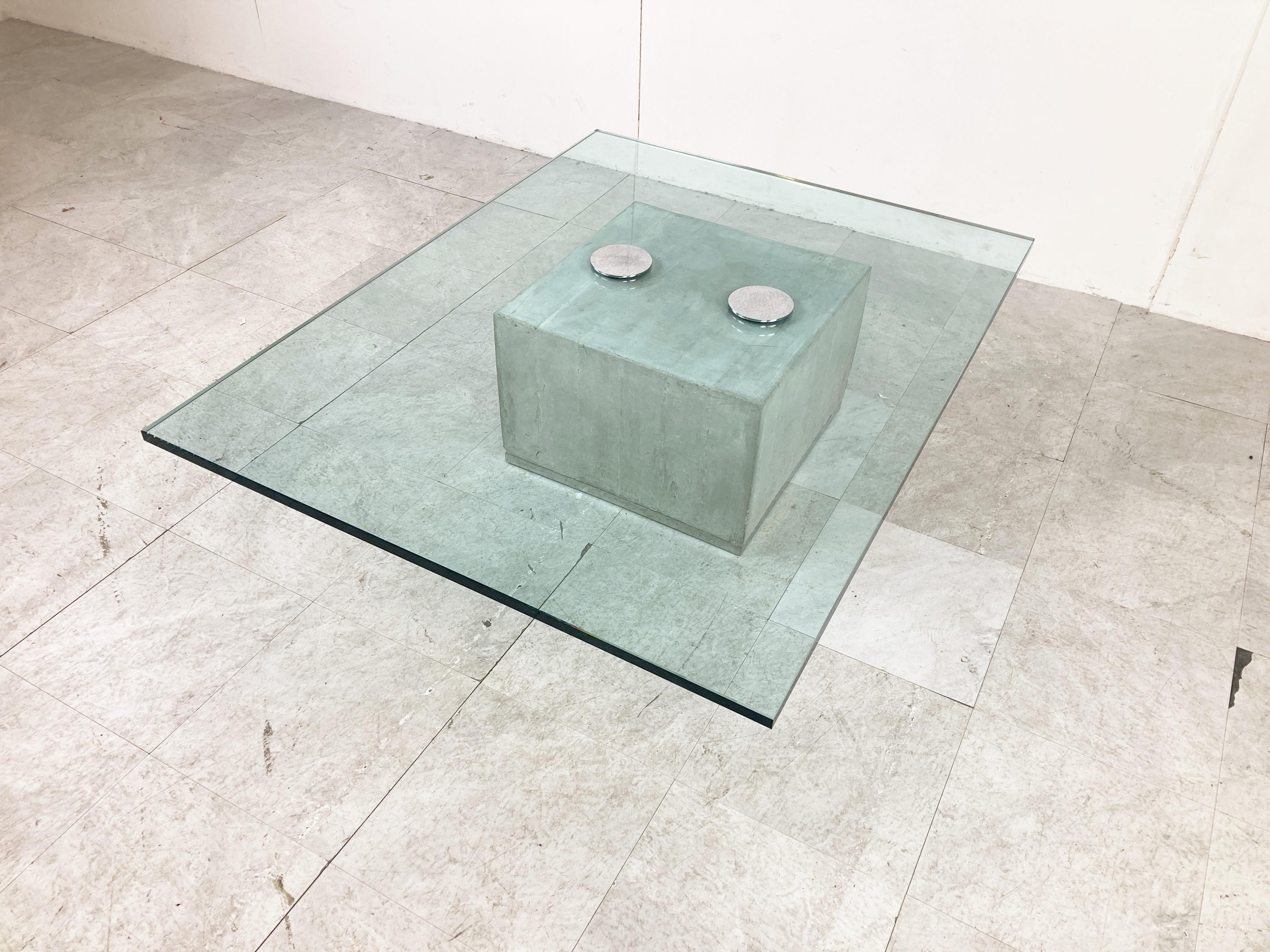 Late 20th Century Concrete Coffee Table by Saporiti, 1970s For Sale