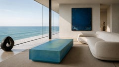 Table basse sculpturale en béton « Chunk of Turquoise » par Dylan Myers