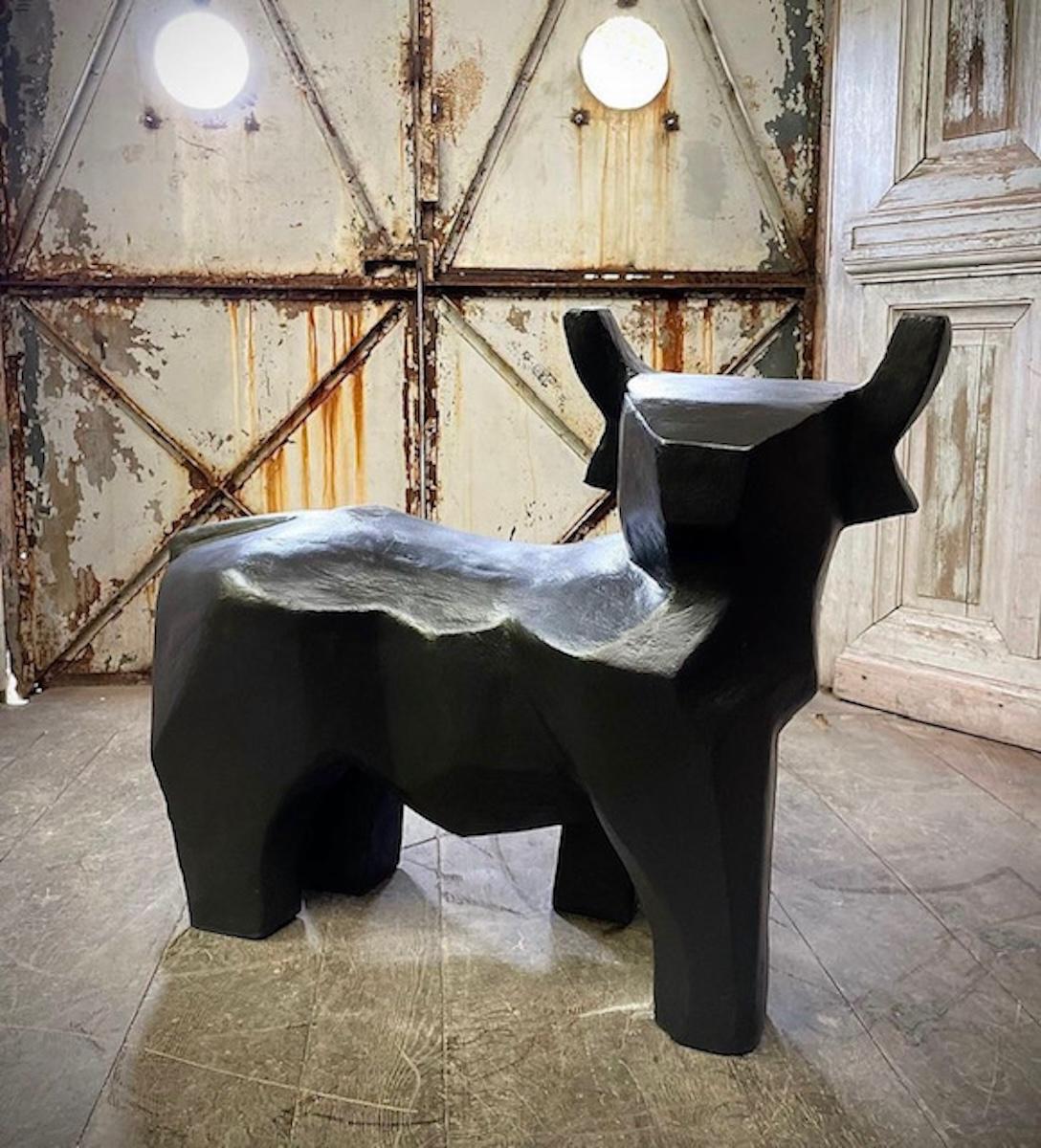 Concrete Cubist Bull Sculpture, France, Circa 1980s For Sale 5