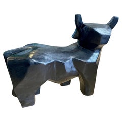 Sculpture de taureau cubiste en béton, France, vers les années 1980