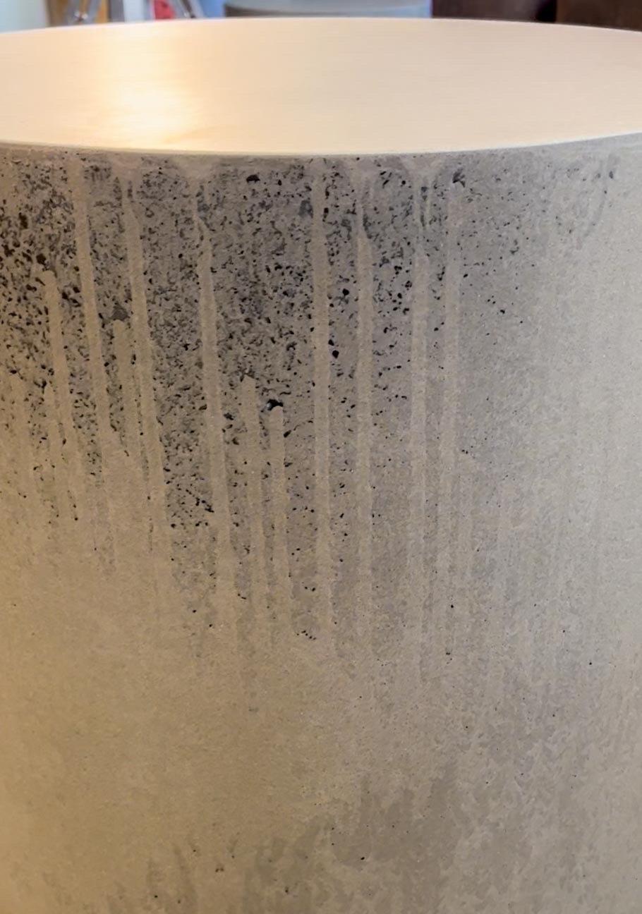 Concrete Cylinder, Drippy Grey by Dylan Myers  In New Condition For Sale In Elkridge, MD