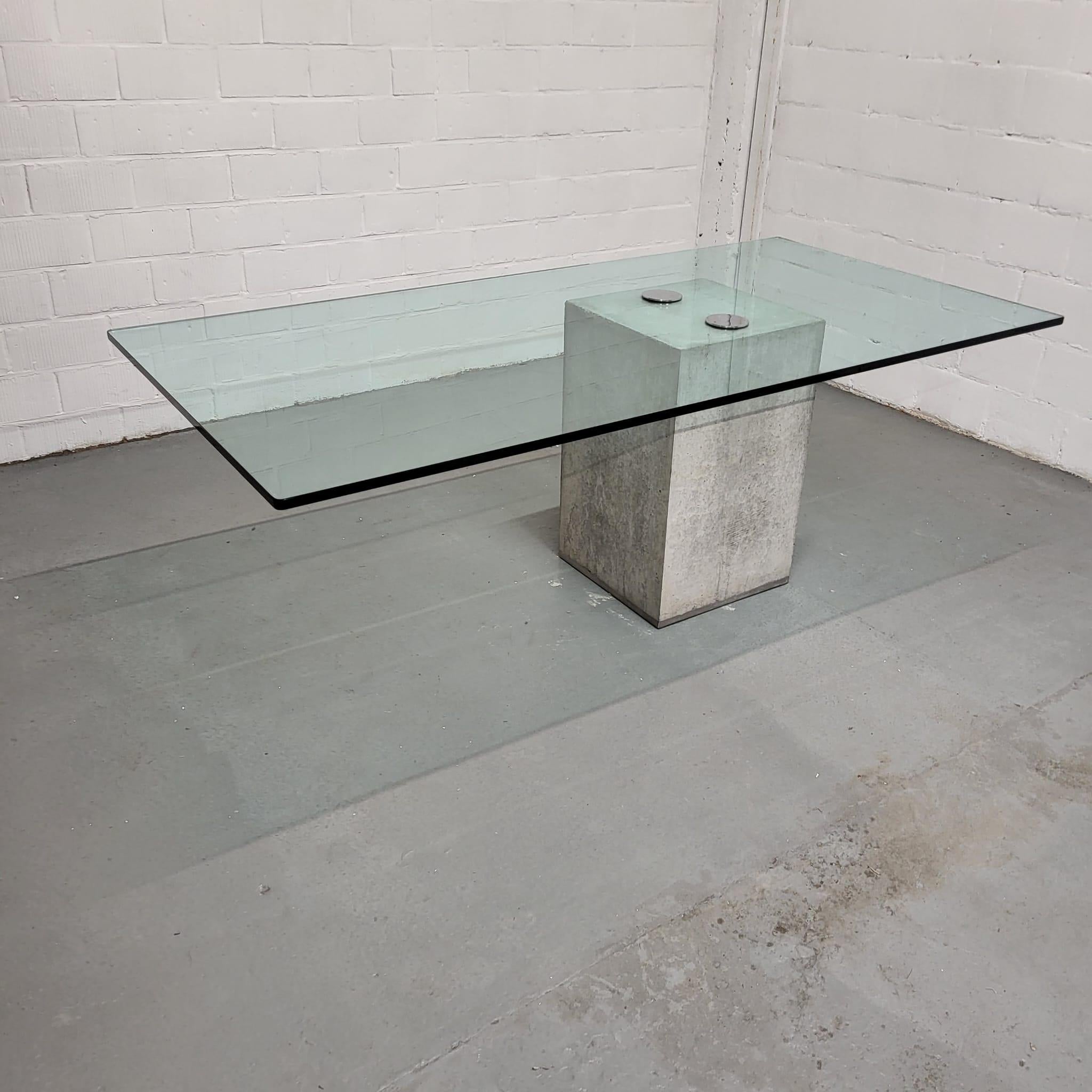 Brutalist Concrete Dining Table by Saporiti 1970s