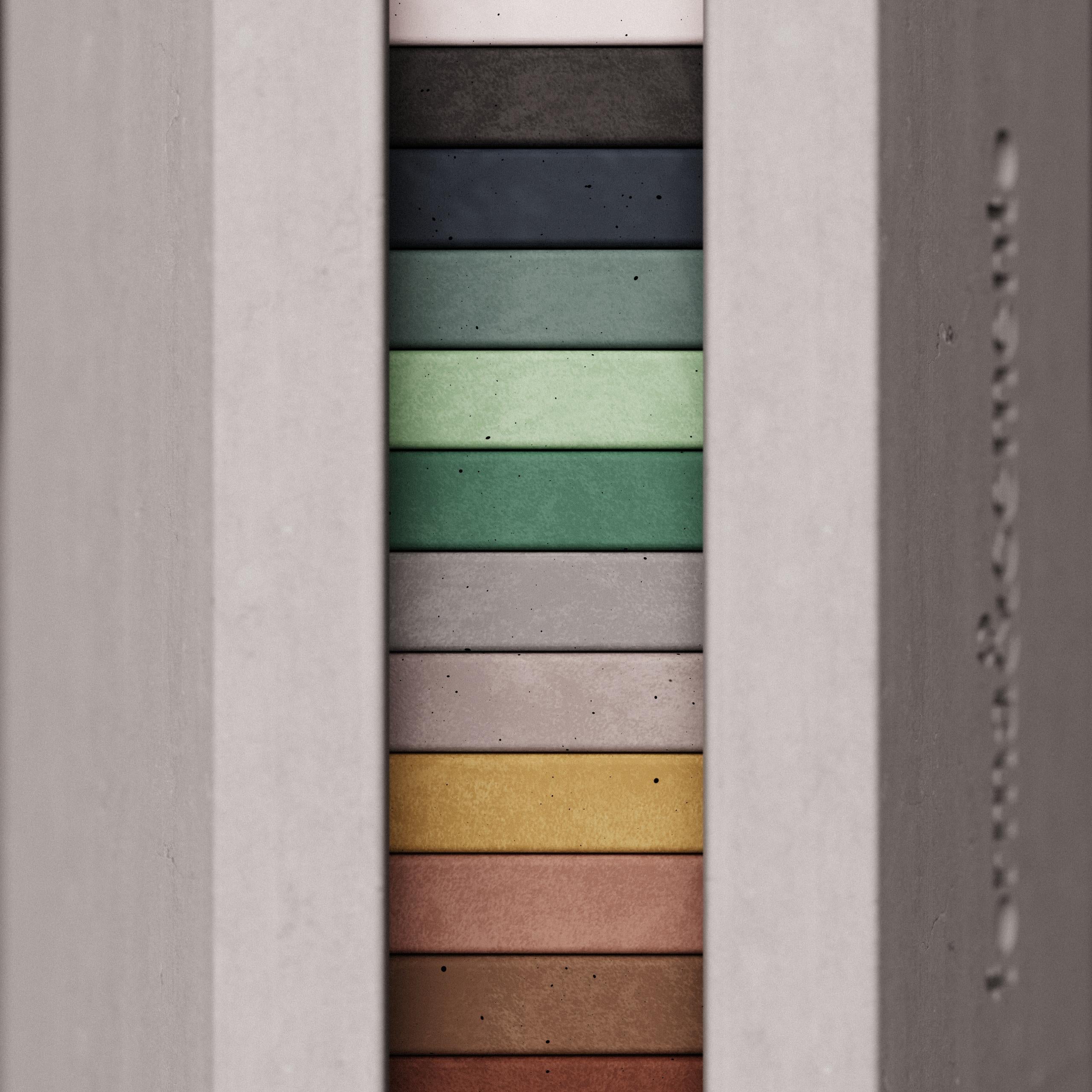 italien Paysage domestique, échantillons de béton, exposition de la collection de couleurs du ciment en vente