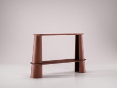 Fusto-Konsole aus Beton mit Kuppellandschaft aus rotem Ziegel-Zement, 100 % handgefertigt in Italien