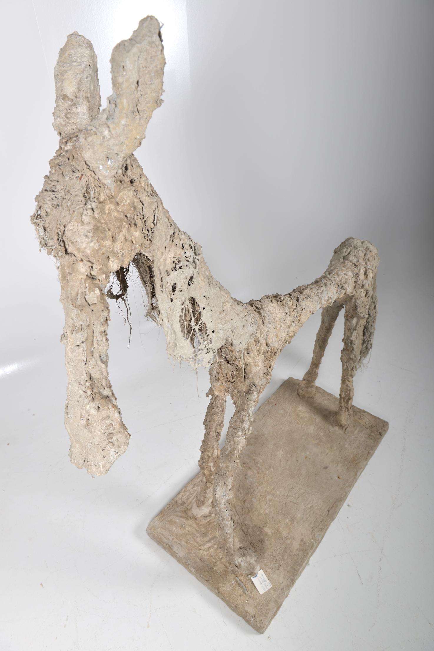 Concrete Donkey Signed R.Dubos, France, 1970s In Good Condition For Sale In Sint-Kruis, BE