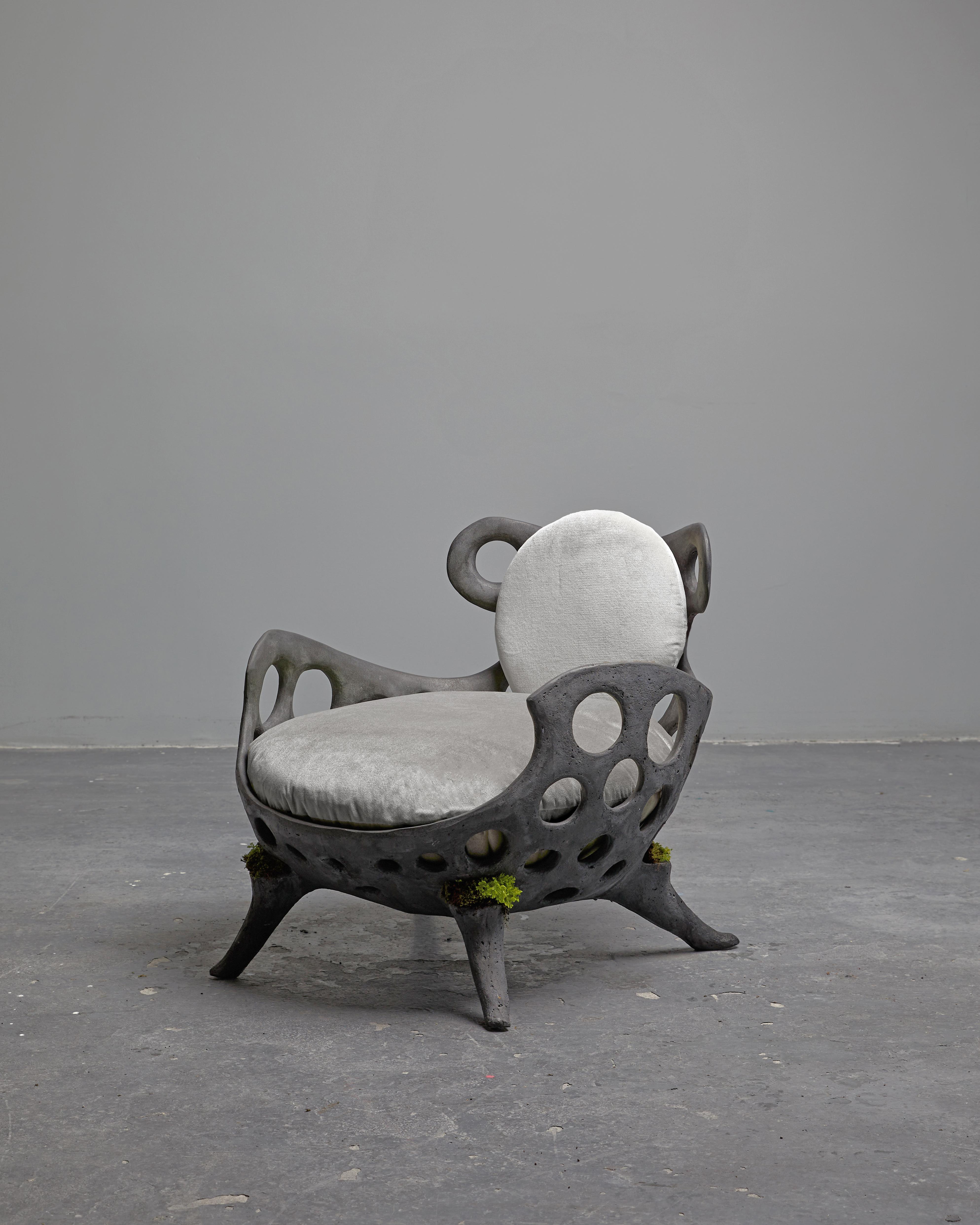 Concrete Drillium Club Chair by OPIARY In New Condition For Sale In Brooklyn, NY