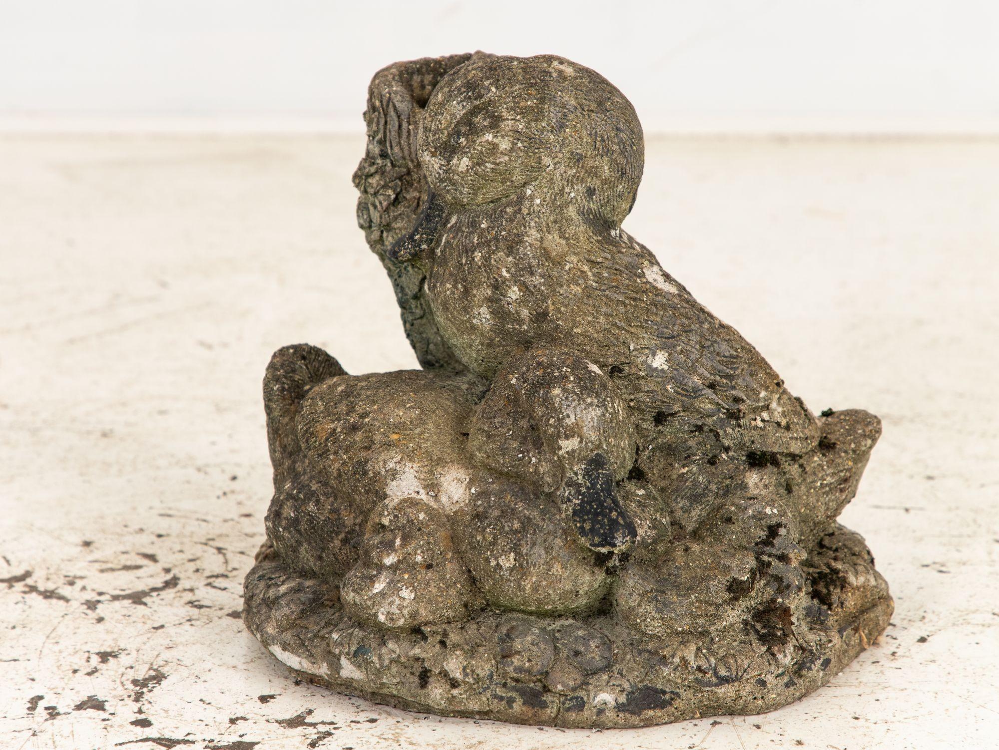 Mid-20th Century Concrete Duck and Ducklings Garden Ornament, French 20th Century For Sale