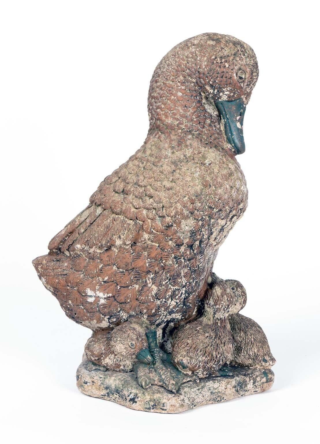 Concrete Duck and Ducklings Garden Ornament, French 20th Century For Sale 1