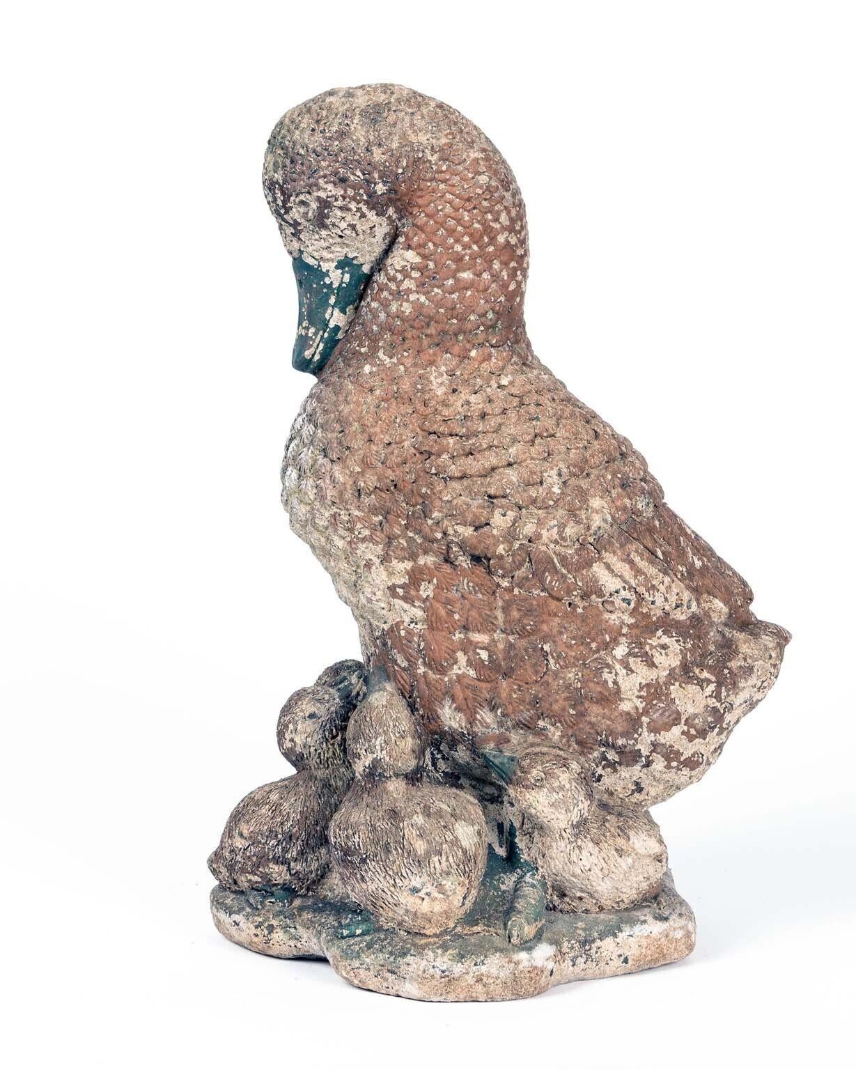 Concrete Duck and Ducklings Garden Ornament, French 20th Century For Sale 3
