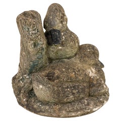 Concrete Duck and Ducklings Garden Ornament, French 20th Century