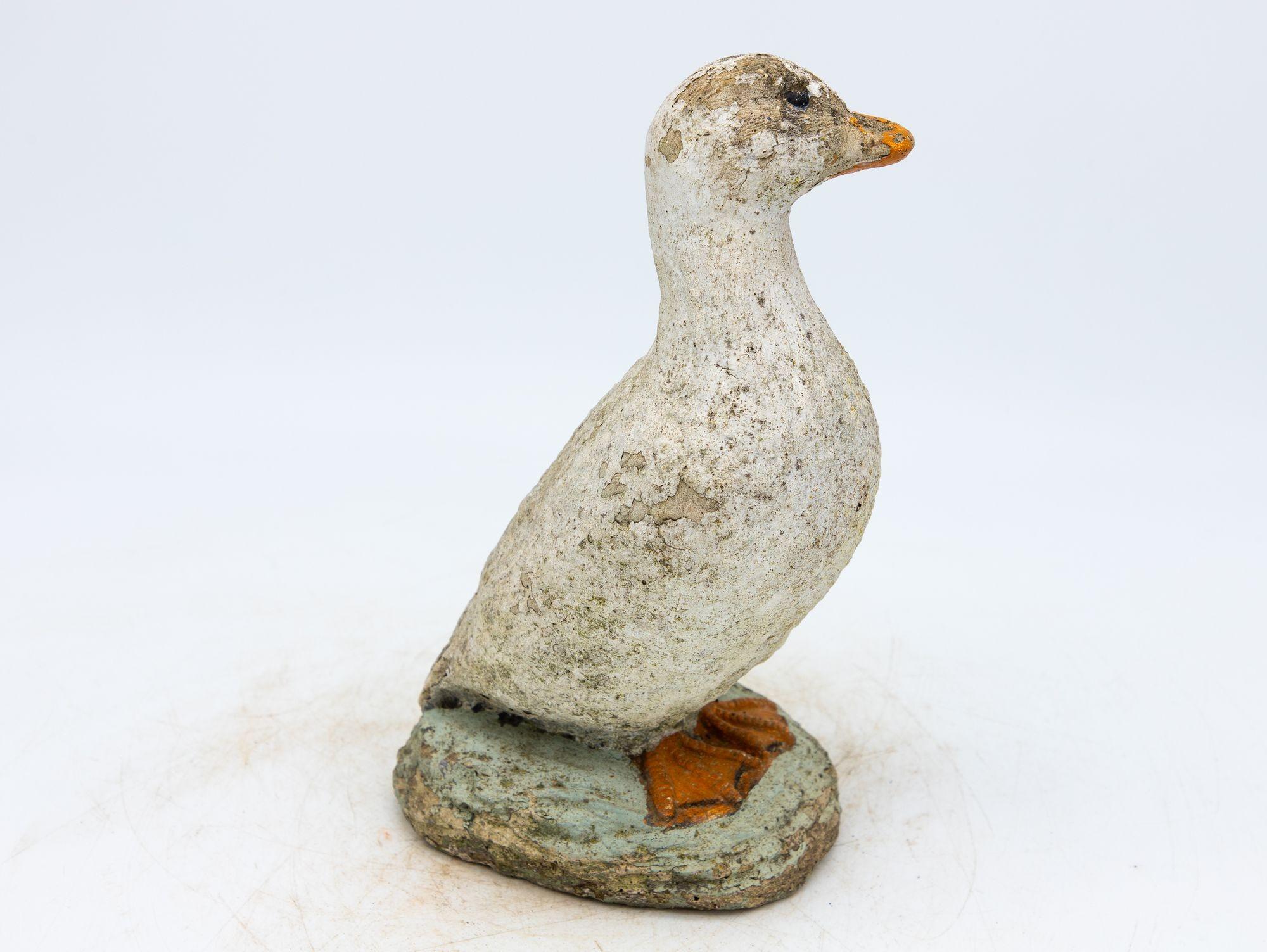 Concrete Duck Garden Ornament, French 20th Century In Good Condition In South Salem, NY