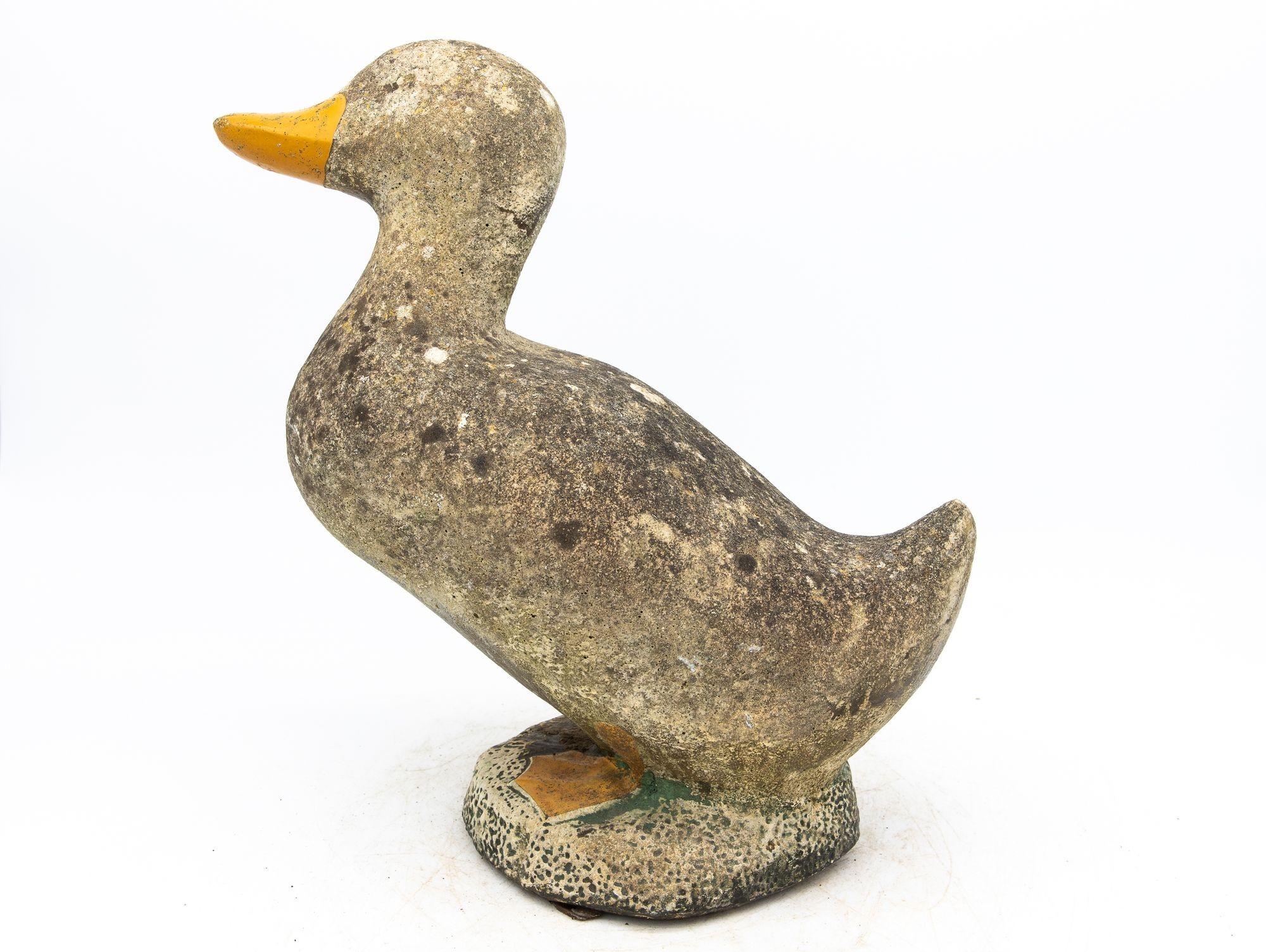 Concrete Duck Garden Ornament, French 20th Century In Good Condition In South Salem, NY