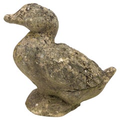 Adorno de jardín de pato de hormigón, francés Siglo XX