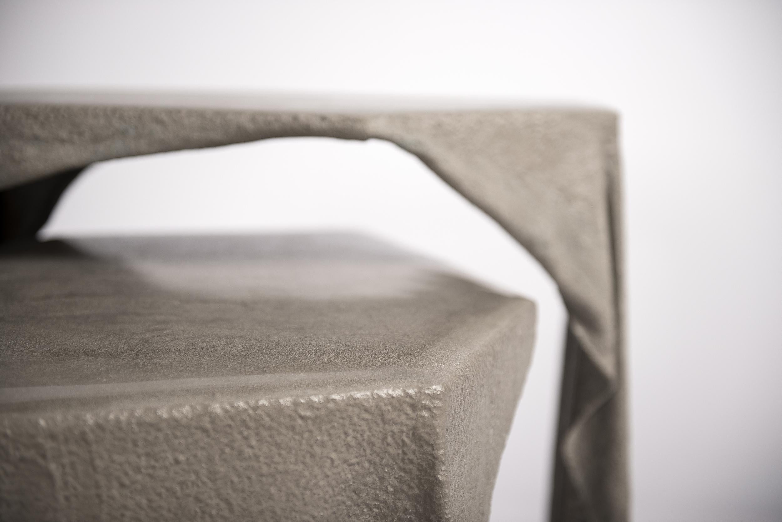 Organic Modern Concrete Fabric Table For Sale