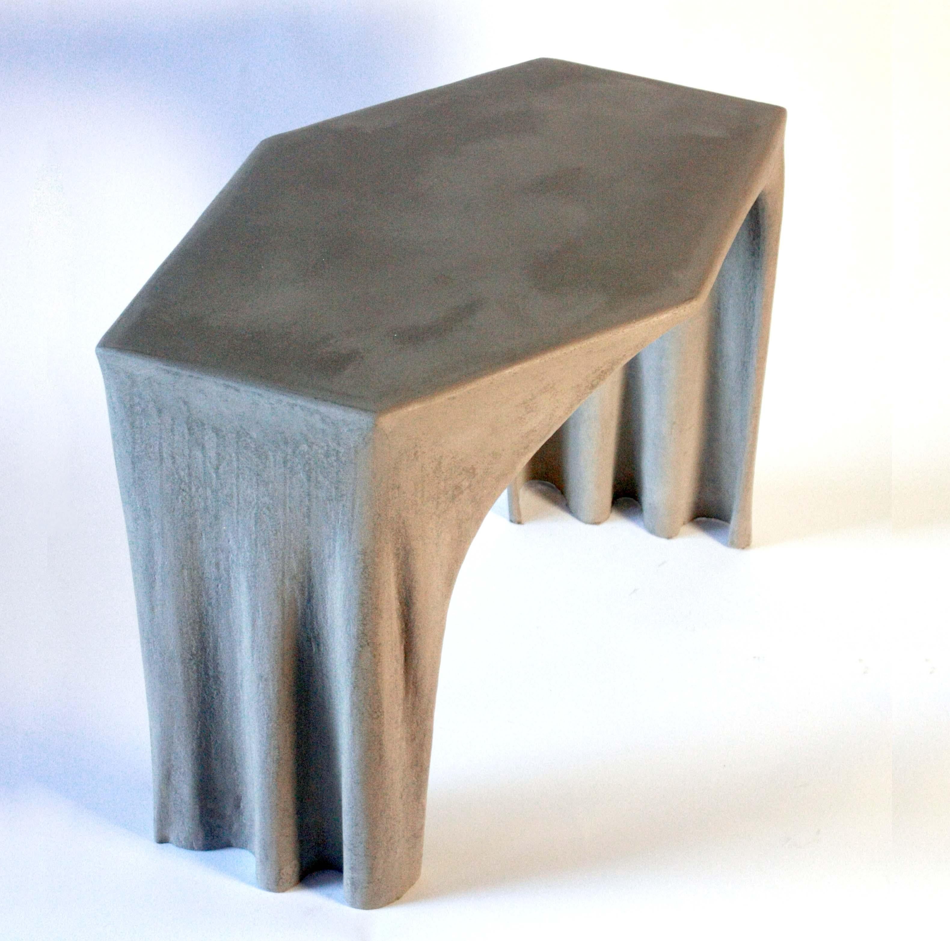 Hand-Crafted Concrete Fabric Table For Sale