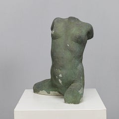 Concrete Female Torso Sculpture by Francine Govers, Netherlands, 1990s