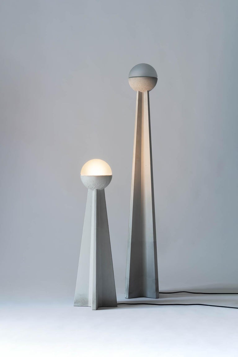Industrial Concrete Floor Lamp 'Nie S' by Bentu Design For Sale