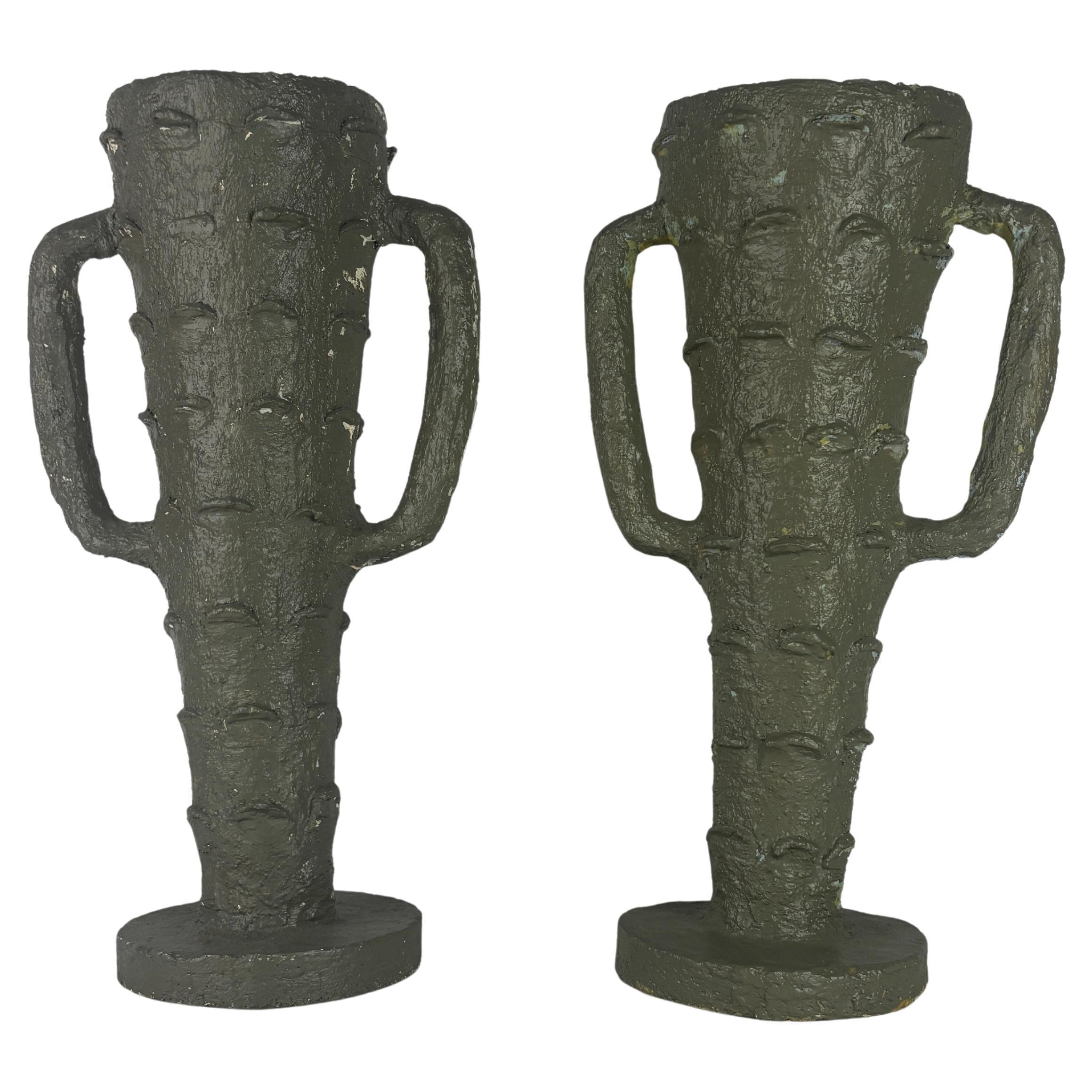 Coppia di vasi da fiori in cemento di Control Valdez, americano, San Antonio, TX, anni 
80 in vendita