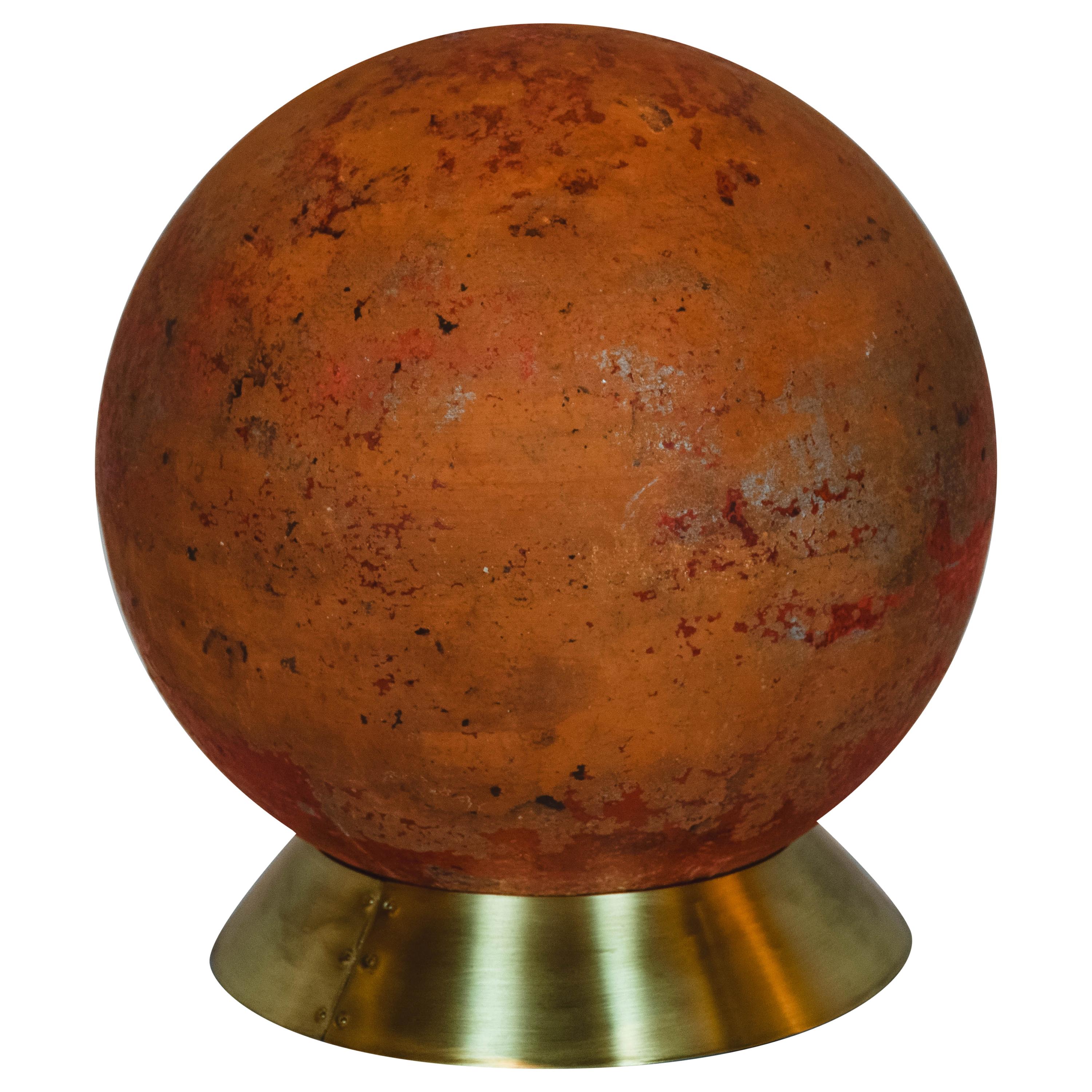 Concrete Garden Ball on Brass Base