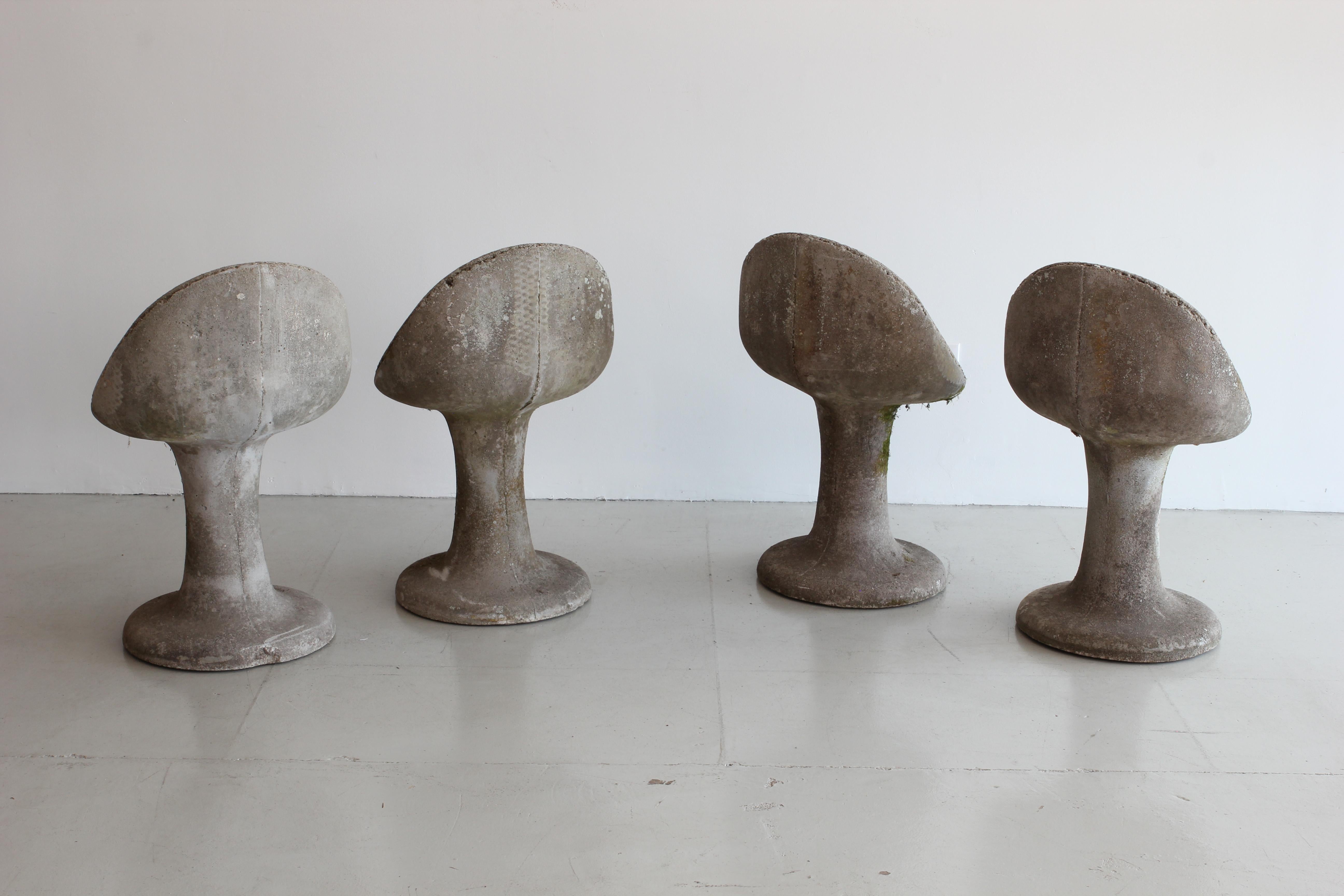 Mid-Century Modern Concrete Garden Chairs in Style of Willy Guhl