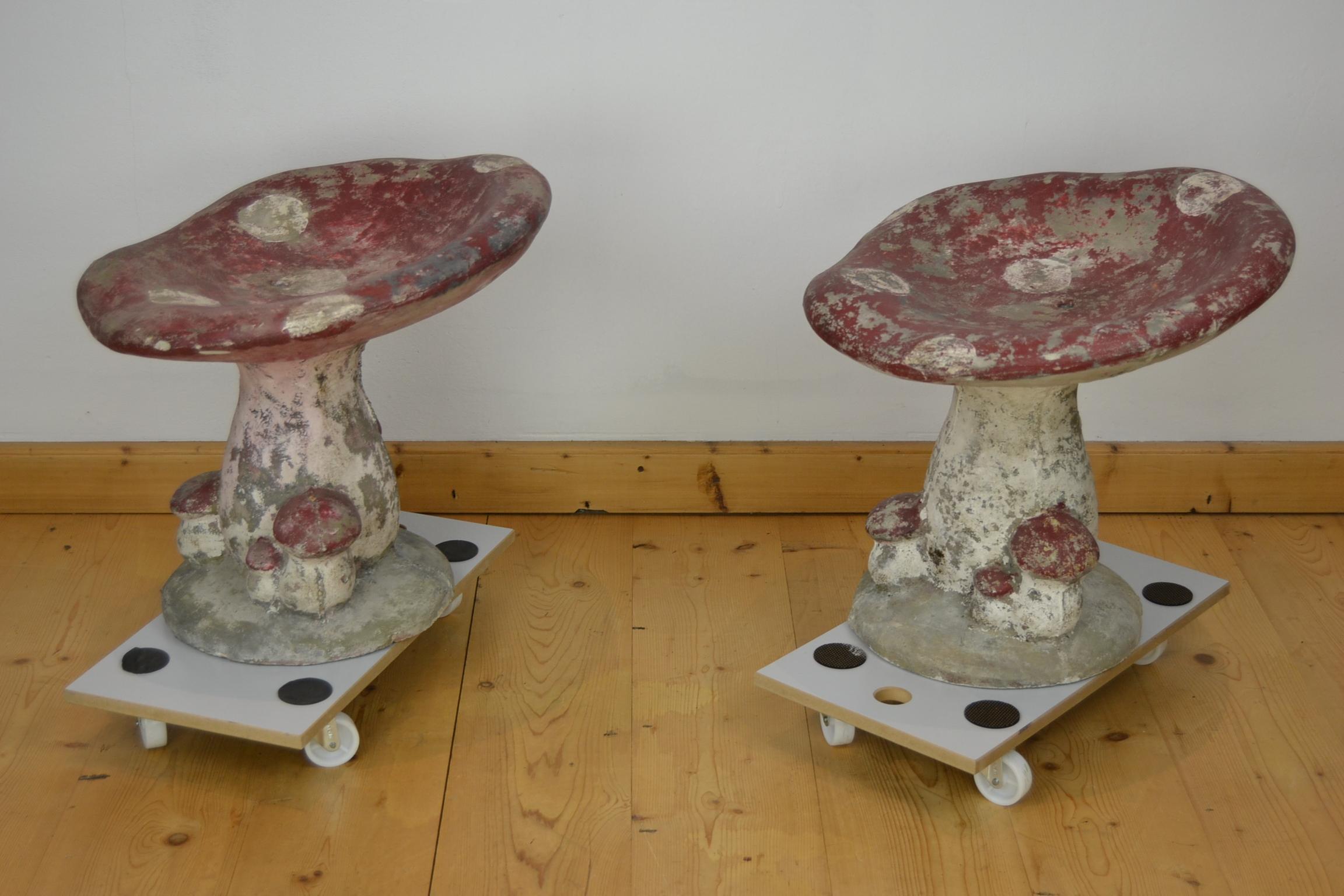 Concrete Garden Mushroom Seats or Garden Mushroom Stools, France In Good Condition In Antwerp, BE