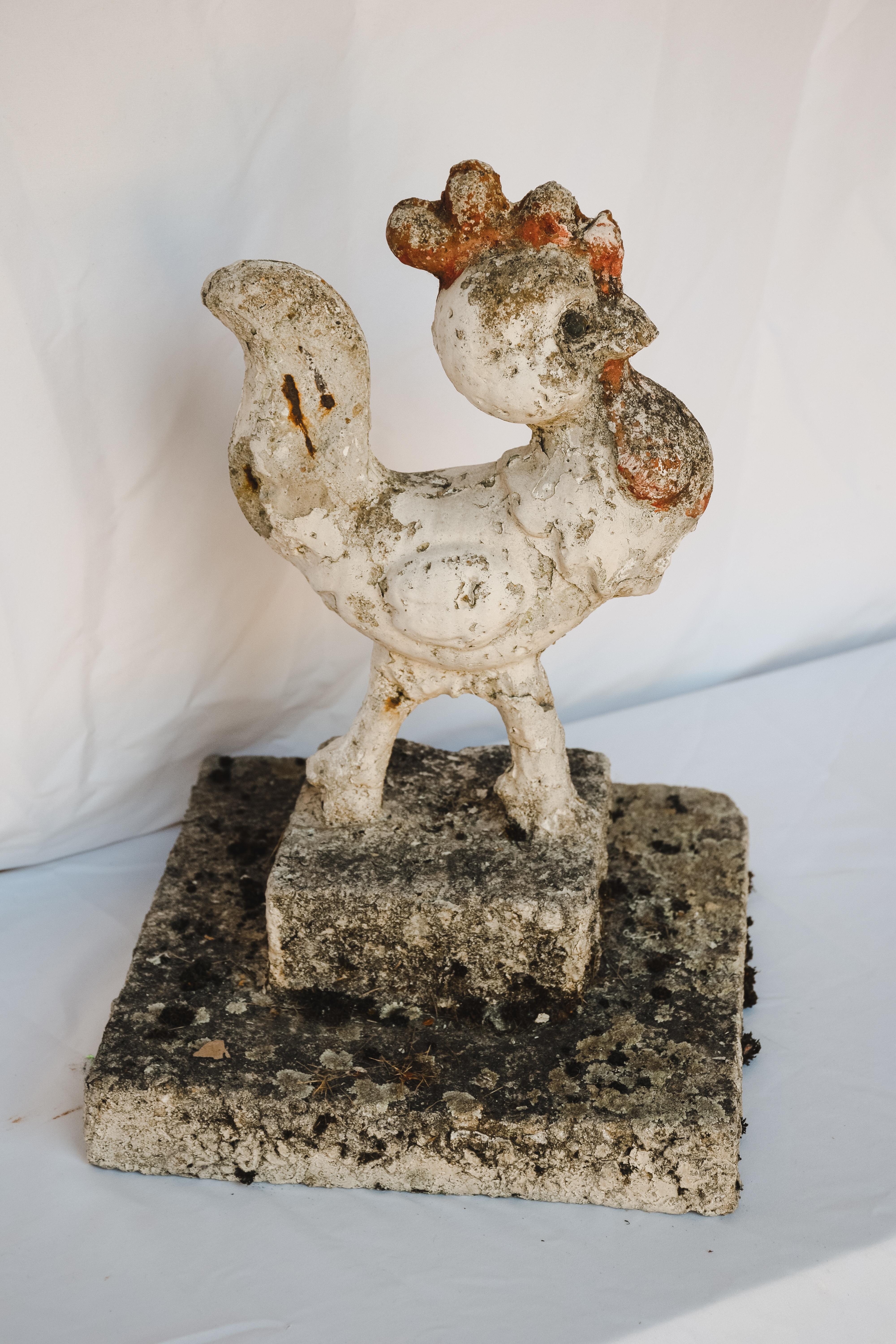 French Concrete Garden Rooster For Sale