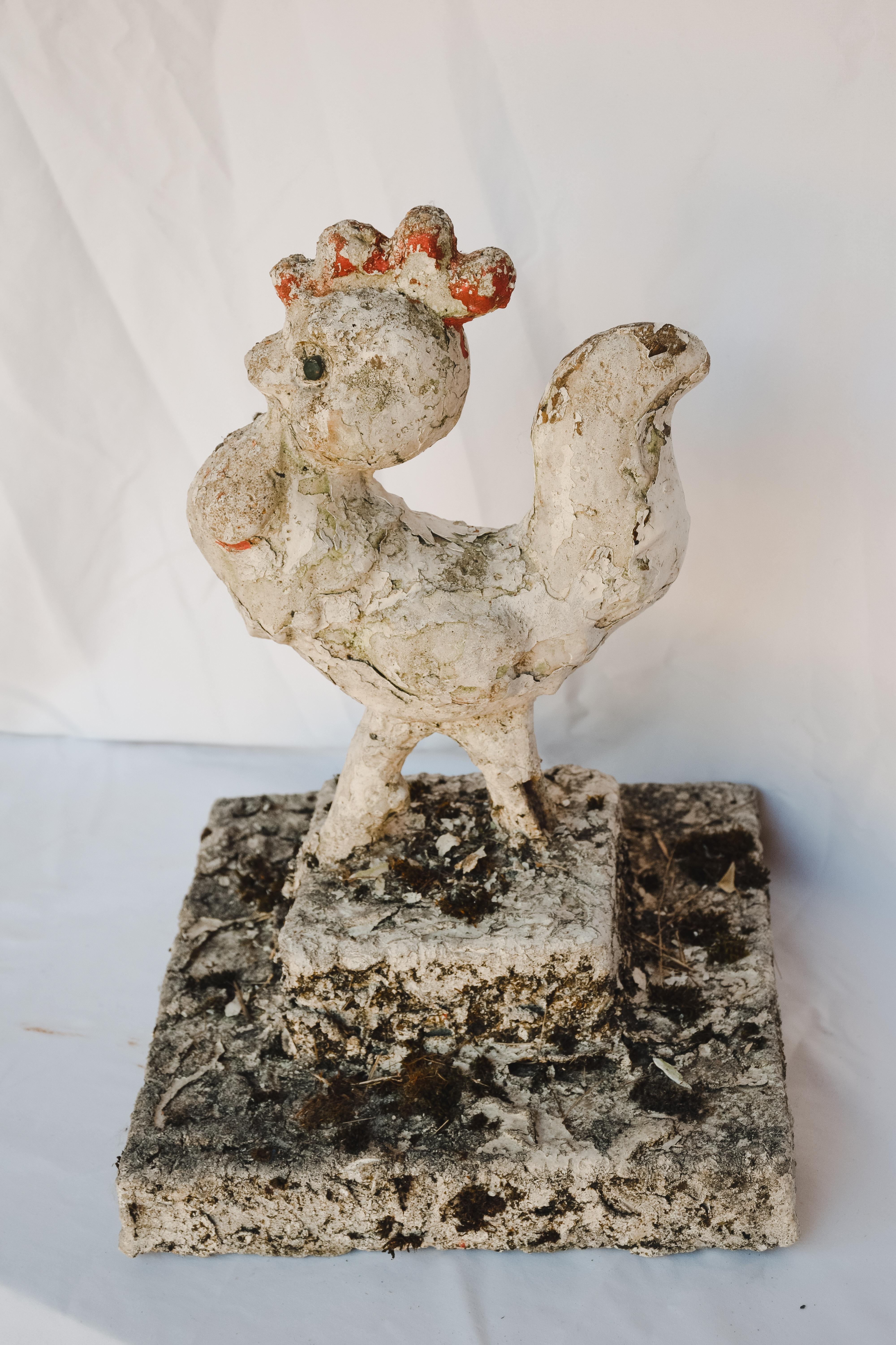 French Concrete Garden Rooster For Sale