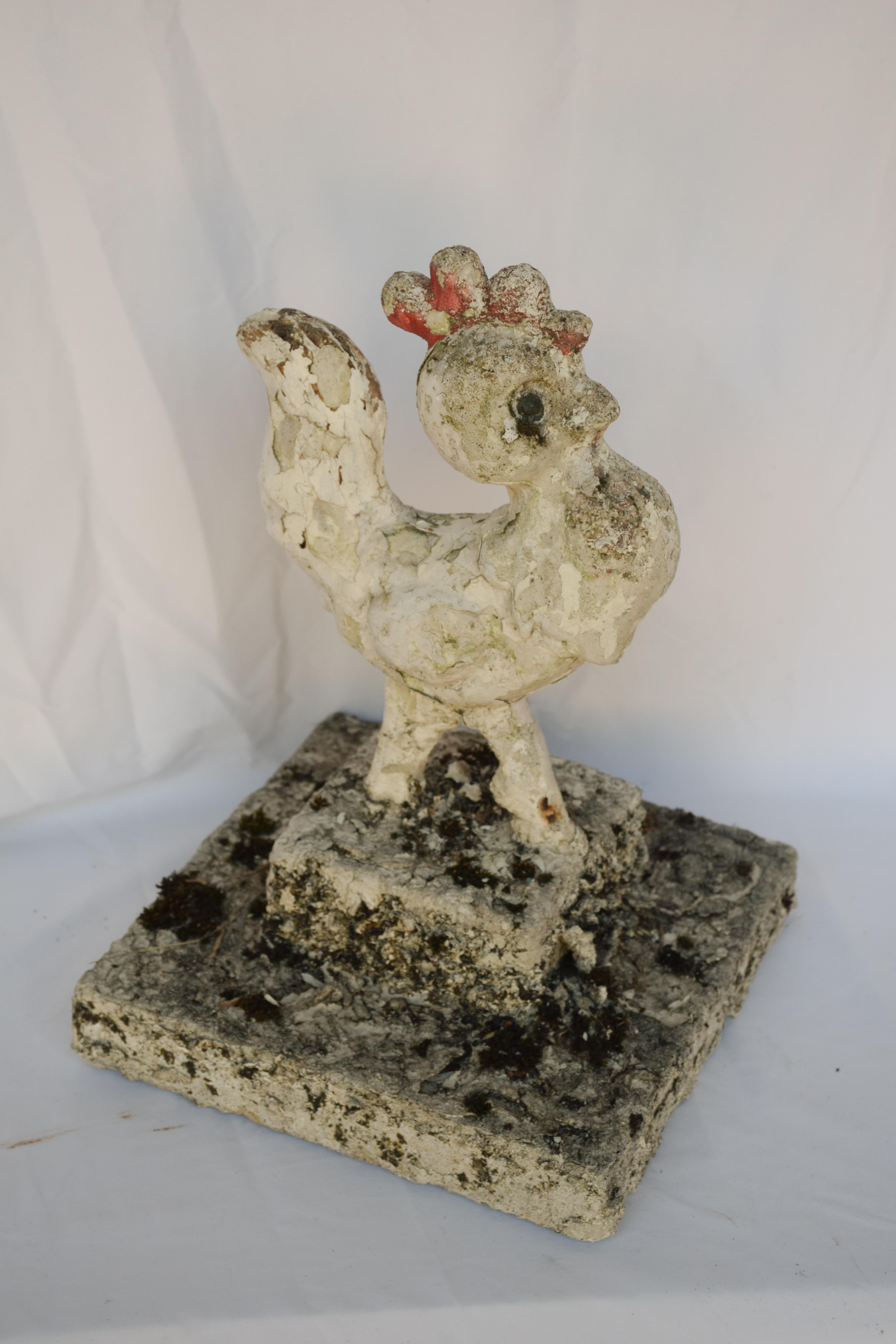 Concrete Garden Rooster In Good Condition For Sale In Houston, TX
