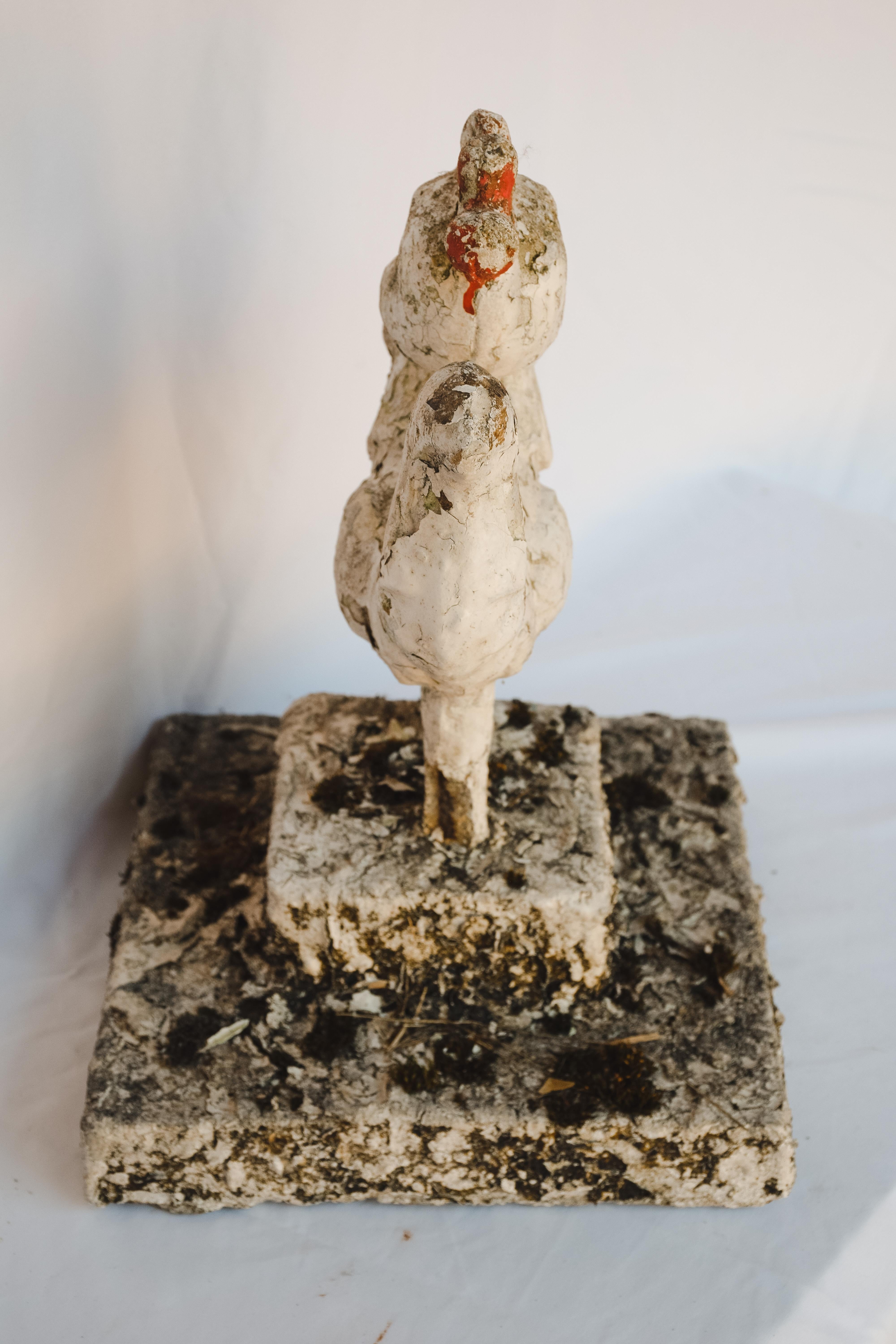 20th Century Concrete Garden Rooster For Sale