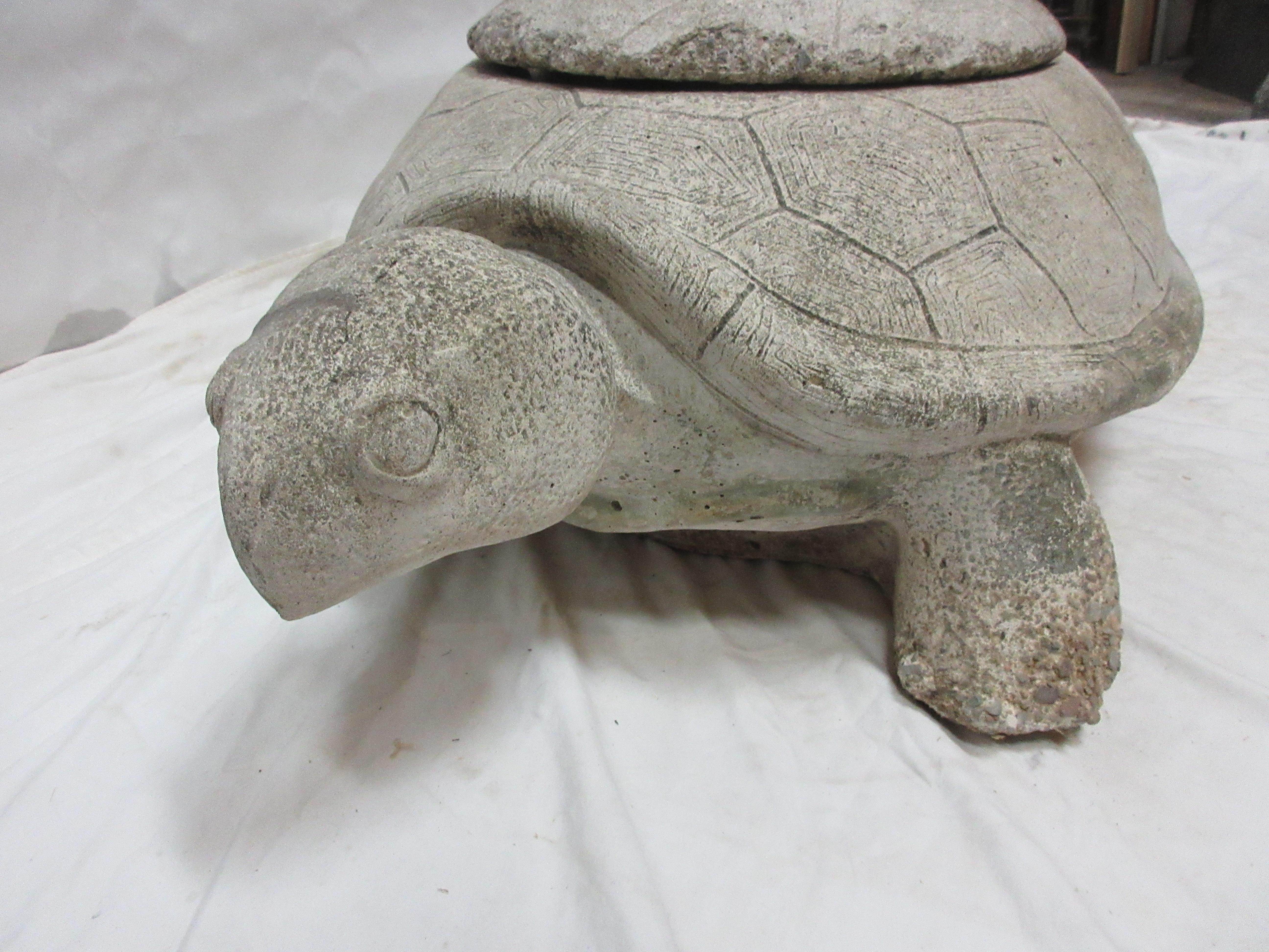 Concrete Garden Turtle In Good Condition In Hollywood, FL