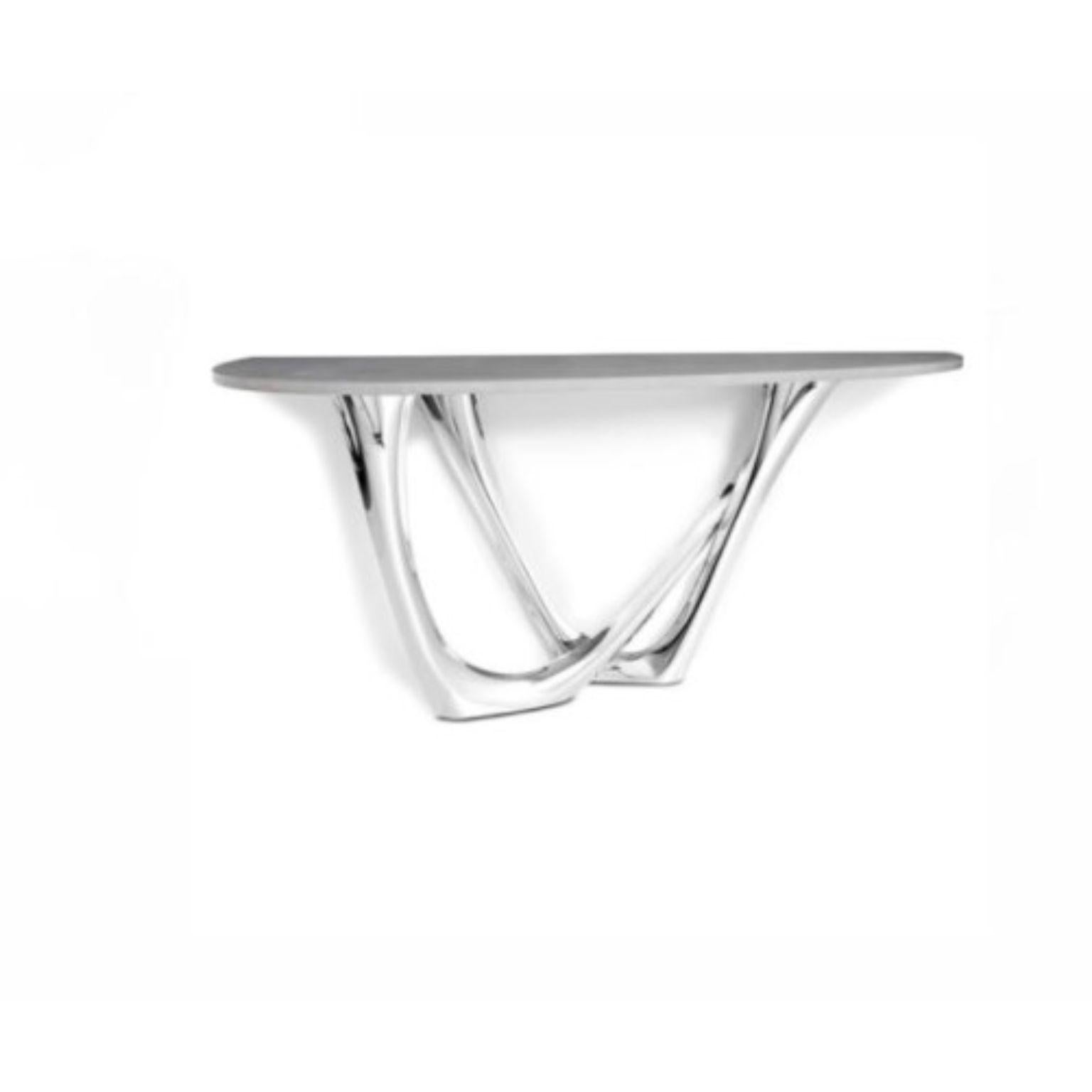 Polish Concrete Grey G-Console Duo Concrete Top and Steel Base by Zieta For Sale