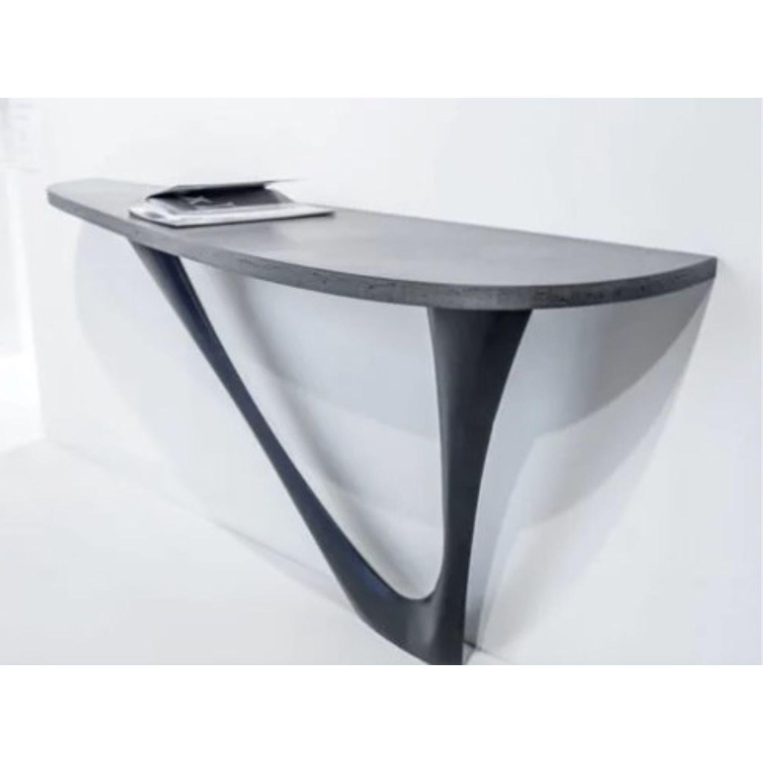 Concrete Grey G-Console Steel Base with Steel Top Mono by Zieta For Sale 2