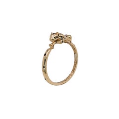 Concrete Jungle Chic - Fierce Leopard Bangle w Diamond Accents in 14K Solid Gold