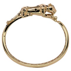 Concrete Jungle Chic - Fierce Leopard Armreif w Diamond Akzente in 14K Solid Gold