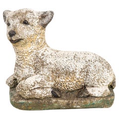 Concrete Lamb Garden Ornament, French Mid 20th Century