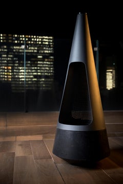 Concrete Rock Indoor-Outdoor Fire Place by Obiect Mexican Contemporary Design