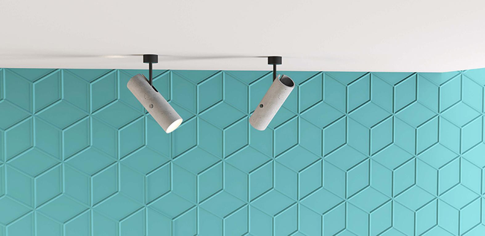 Industriel Concrete Lighting 'LV' Applique / Lampe murale - Seulement 4 plaques de fond en vente