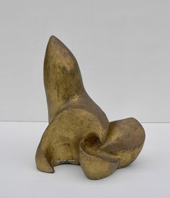 Concrete Mid-Century Modern Abstract Sculpture in Gold Color, Netherlands 1960's