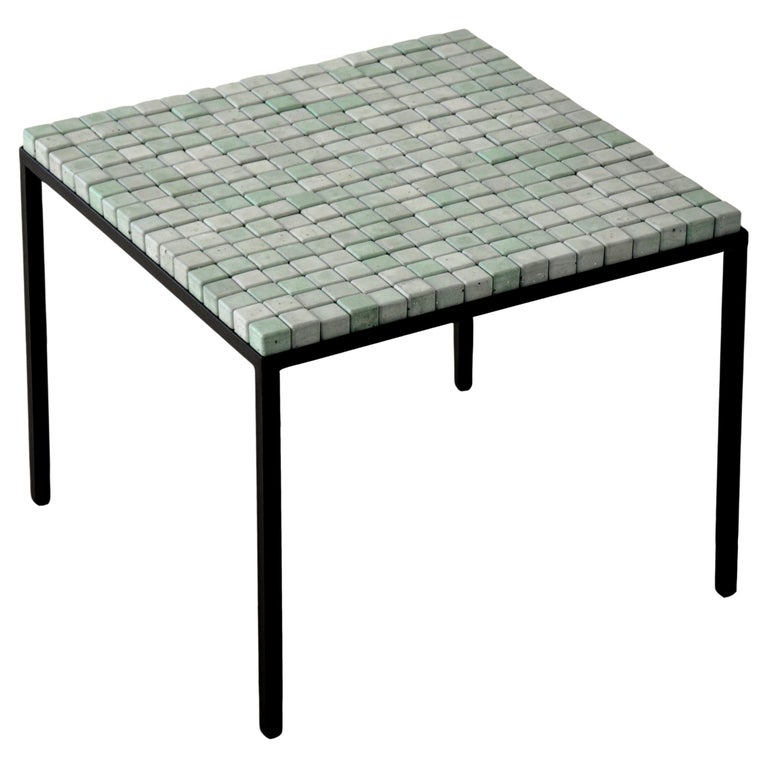 Concrete Mint Cube Table by Miriam Loellmann For Sale