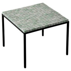 Concrete Mint Cube Table by Miriam Loellmann
