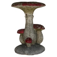 Vintage Concrete Mushroom, Cluster of Mushrooms Garden Element